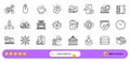 Fake internet, Bitcoin and Open door line icons for web app. Pictogram icon. Line icons. Vector