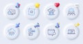 Fake internet, Calendar and Building line icons. For web app, printing. Vector