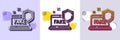 Fake internet line icon. Web propaganda sign. Halftone dotted pattern. Vector