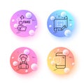 Fake internet, Support and Smile minimal line icons. For web application, printing. Vector