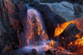 Fake Lava Waterfall and Rocks