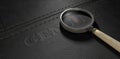 Fake Leather With Magnifying Glass Royalty Free Stock Photo