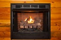 Fake log fireplace Royalty Free Stock Photo