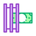 Fake Money Printer Icon Vector Outline Illustration