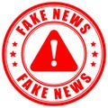 Fake news alert sign Royalty Free Stock Photo
