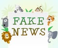 Fake News Animals Means Untruth 3d Illustration Royalty Free Stock Photo