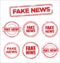 Fake News Collection of grunge retro vintage design stamps Royalty Free Stock Photo