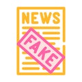 Fake news color icon vector illustration sign Royalty Free Stock Photo