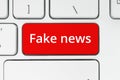 Red button with Fake News words Royalty Free Stock Photo