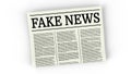 Fake news - Fake news headline. Hoax media newspaper printing. Royalty Free Stock Photo