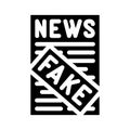 Fake news glyph icon vector illustration sign Royalty Free Stock Photo