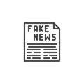 Fake news headline line icon Royalty Free Stock Photo