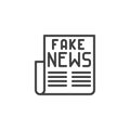 Fake news headline line icon Royalty Free Stock Photo