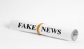 Fake news headline in newspaper Royalty Free Stock Photo