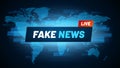 Fake News headline. Television reportage fabrication logo, deceit broadcasting and social falsification vector concept Royalty Free Stock Photo