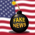 Fake News Icon Bomb Means Misinformation Or Disinformation - 3d Illustration Royalty Free Stock Photo