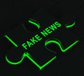 Fake News Icon Jigsaw Means Misinformation Or Disinformation - 3d Illustration Royalty Free Stock Photo