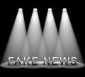 Fake News Icon Lights Means Misinformation Or Disinformation - 3d Illustration