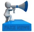 Fake News Icon Megaphone Means Misinformation Or Disinformation - 3d Illustration Royalty Free Stock Photo