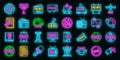 Fake news icons set vector neon Royalty Free Stock Photo