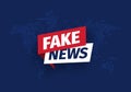 Fake news Isolated vector icon. Sign of main news on dark world map background Royalty Free Stock Photo