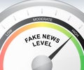 Fake News Level Shows Untruth High 3d Illustration Royalty Free Stock Photo