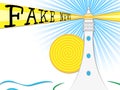 Fake News Lighthouse Light Beam 3d Illustration