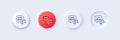 Fake news line icon. Propaganda conspiracy chat sign. Line icons. Vector