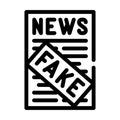 Fake news line icon vector illustration sign Royalty Free Stock Photo