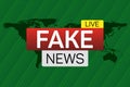 Fake news live banner on worldmap