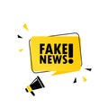 Fake News. Megaphone with Fake news speech bubble banner. Loudspeaker. Can be used for business, marketing and advertising. Fake