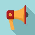 Fake news megaphone icon, flat style Royalty Free Stock Photo