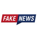 Fake news minimalistic logo on white background. Entertaining show with news. Vector Illustration.
