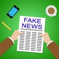 Fake News Newspaper Headline Facts 3d Illustration