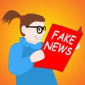 Fake News Paper Means Distorted Truth 3d Illustration Royalty Free Stock Photo