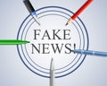 Fake News Pens Means Falsehood 3d Illustration Royalty Free Stock Photo