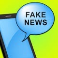 Fake News Phone Displays Misinformation On Social Media - 3d Illustration