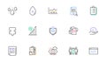 Fake news, Puzzle and Inspect line icons for website, printing. For design. Vector