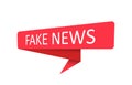 FAKE news. A red banner, pointer, sticker, label or speech bubble for apps, websites and creative ideas Royalty Free Stock Photo