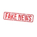 Fake news red grunge stamp Royalty Free Stock Photo