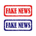 Fake news red grunge stamp illustration on white background Royalty Free Stock Photo