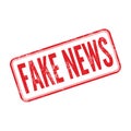 Fake News, Red rubber stamp isolated on white background.