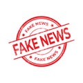 Fake News, Red rubber stamp isolated on white background.