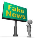 Fake News Sign Means Misleading Information 3d Illustration Royalty Free Stock Photo