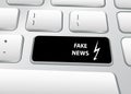 Fake News Sign on PC Keyboard Vector Royalty Free Stock Photo