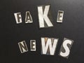 Fake news spelled out used newspaper cuttings