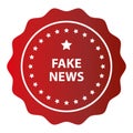 fake news stamp on white