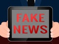 Fake News Tablet Computer Fraud Message 3d Illustration