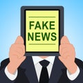 Fake News Tablet Means Alternative Facts 3d Illustration