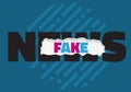 Fake News Typographic Design With A Ripped Paper Vector Media